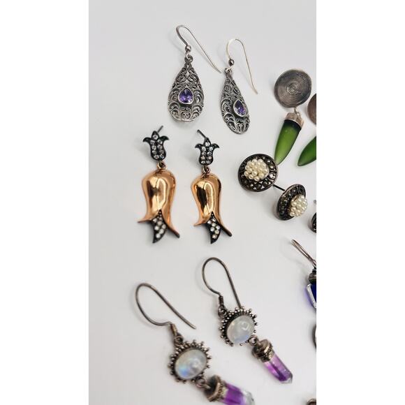 Lot Of Sterling Silver 925 Earrings For Craft Jewelry Making ASIS - Picture 9 of 10